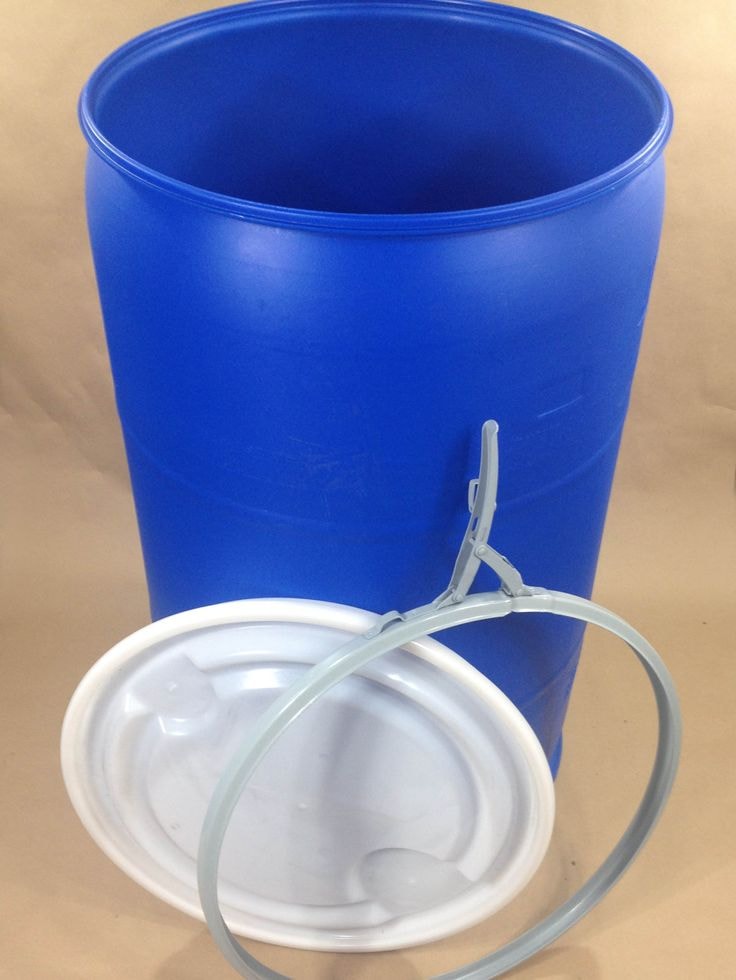 Baril plastique open top 55 gallons avec couvercle amovible — SCDQ récupération